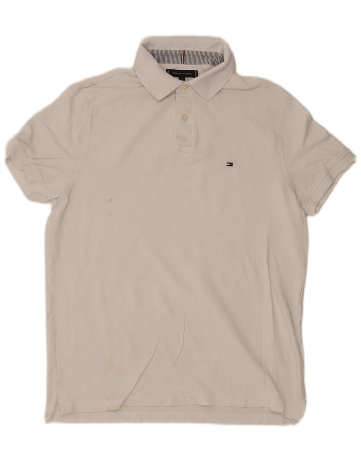 Polo da uomo vestibilità regolare Tommy Hilfiger cotone bianco medio