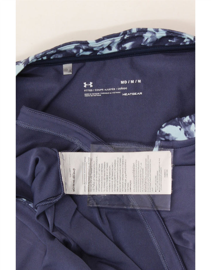 UNDER ARMOUR Womens Heat Gear T-Shirt Top UK 12 Medium Navy Blue Polyester Vintage Under Armour and Second-Hand Under Armour from Messina Hembry 