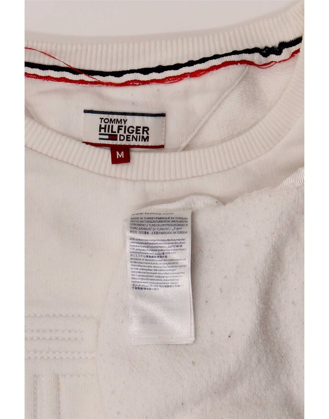 Felpa grafica da uomo Tommy Hilfiger Maglione cotone bianco medio