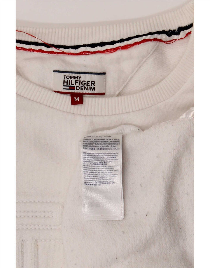 Felpa grafica da uomo Tommy Hilfiger Maglione cotone bianco medio