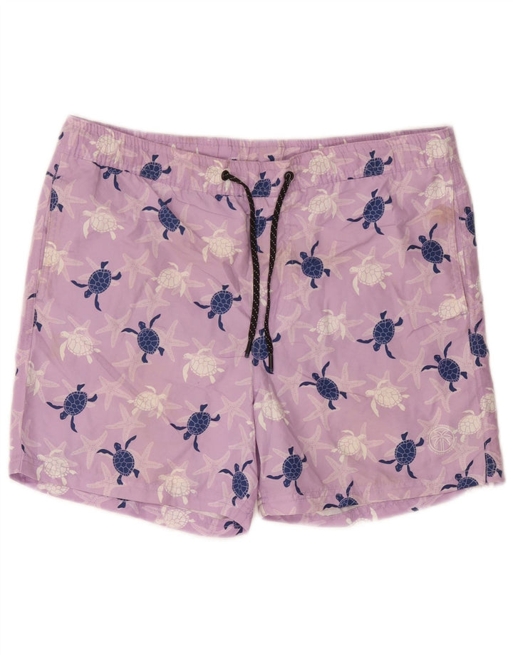 Pantaloncini da bagno grafici da uomo Jack & Jones piccoli in poliestere viola