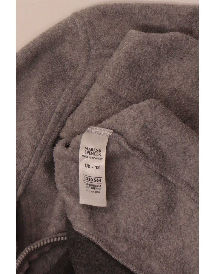 Giacca in pile da donna Marks & Spencer UK 12 Poliestere grigio medio
