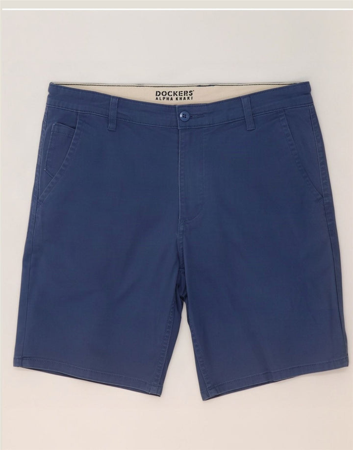 Dockers Pantaloncini chino da uomo grandi W34 in cotone blu