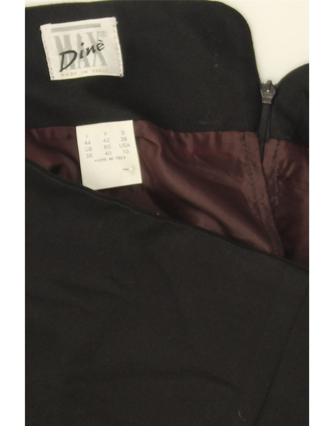 MAX DINE Womens Pencil Skirt IT 44 Medium W28  Black Polyester Vintage Max Dine and Second-Hand Max Dine from Messina Hembry 