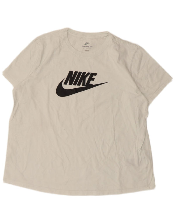 T-shirt grafica da donna Nike Top UK 18 XL cotone bianco