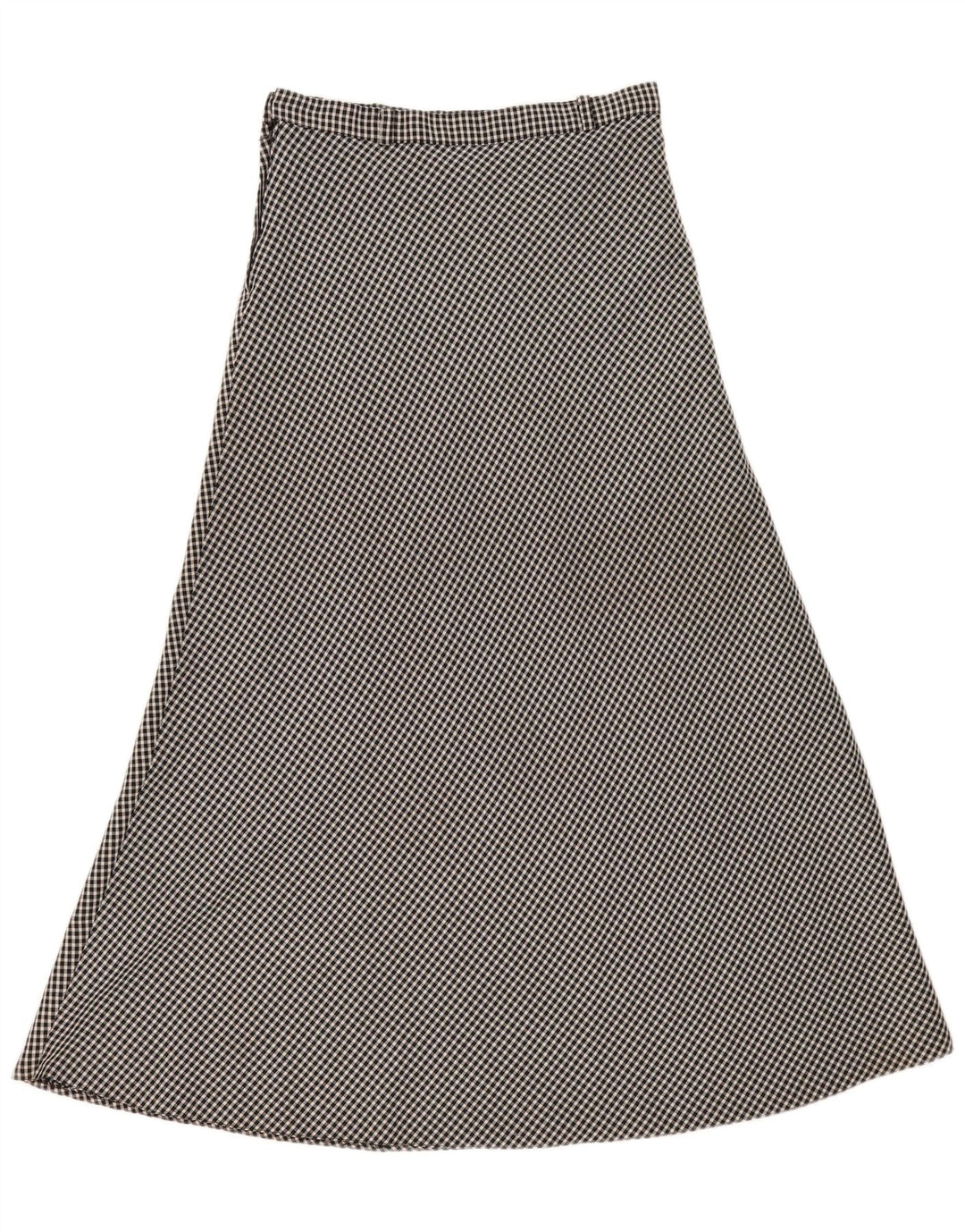 Gonna longuette da donna vintage EU 40 media W30 a quadretti neri