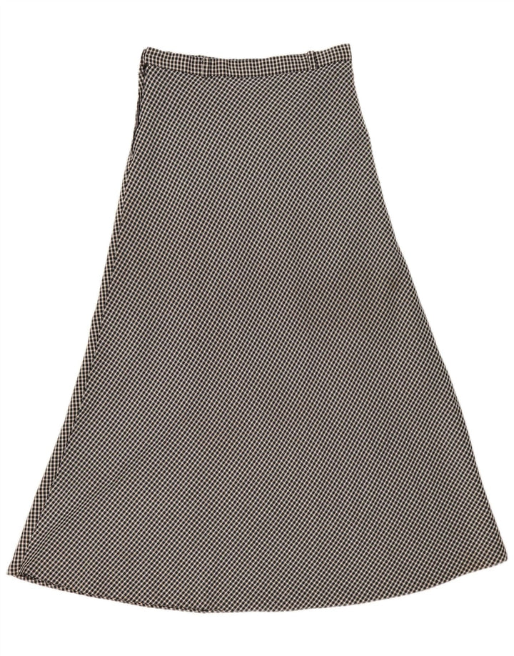 Gonna longuette da donna vintage EU 40 media W30 a quadretti neri