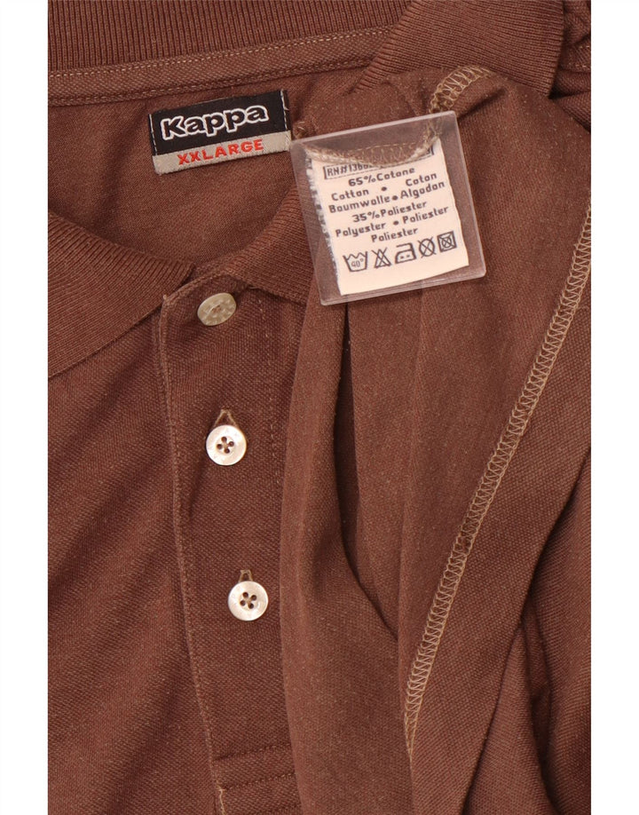Polo da uomo KAPPA 2XL in cotone marrone