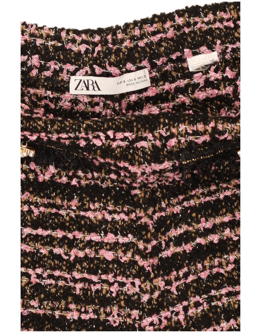Pantaloni caldi a vita alta da donna Zara piccoli W26 a righe neri