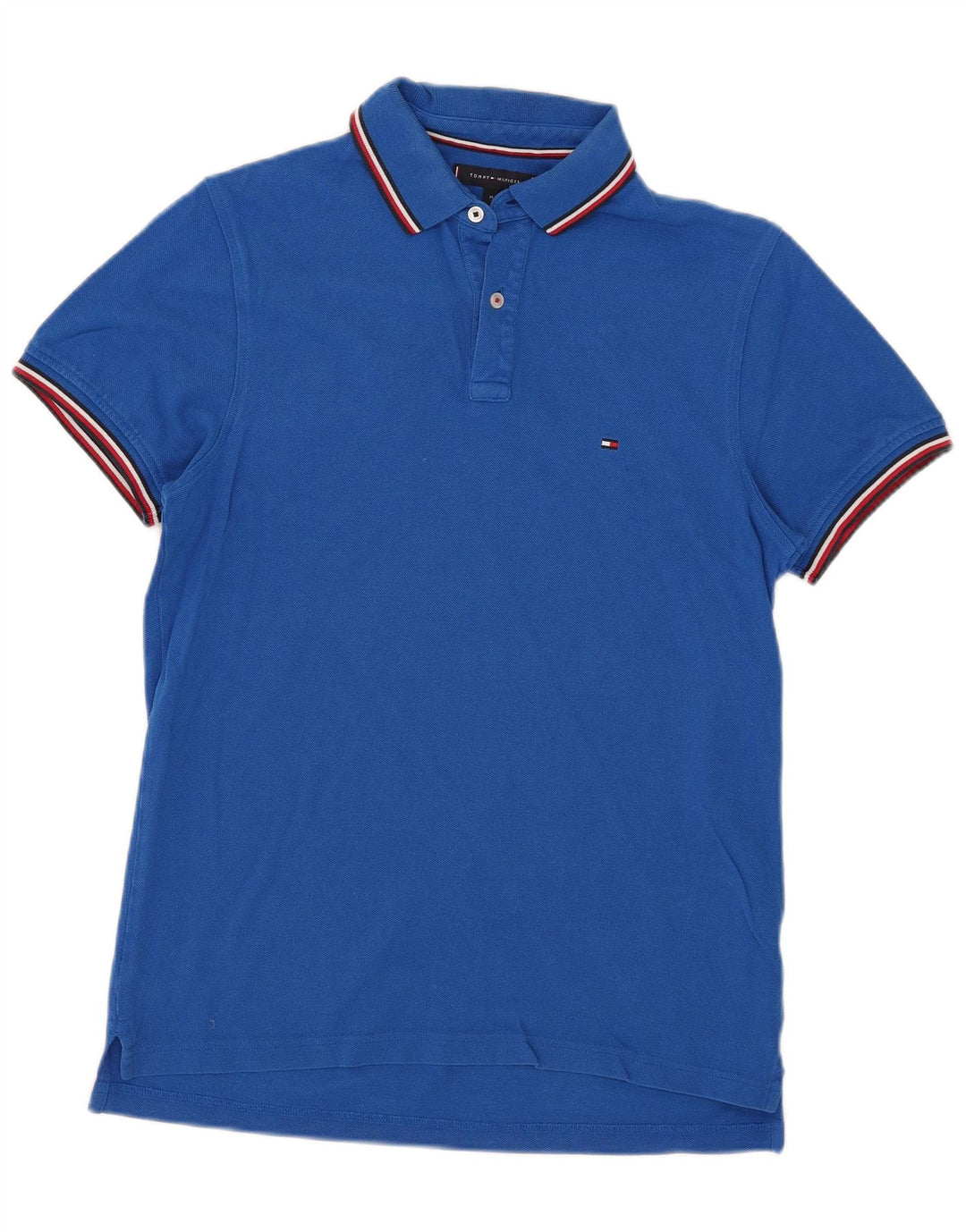 Polo da uomo slim fit Tommy Hilfiger a righe blu medio