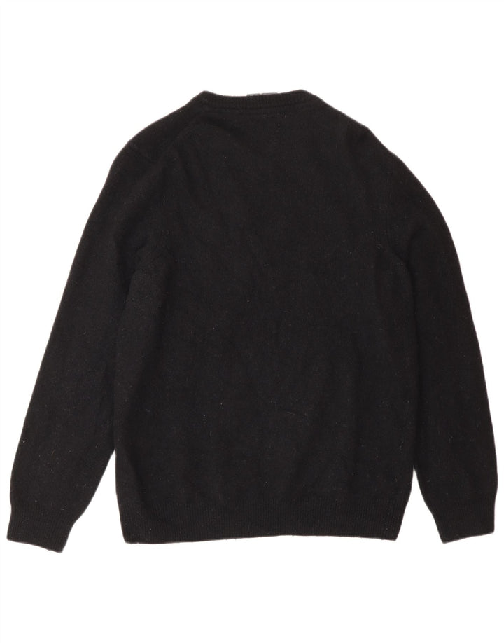 Maglione maglione girocollo da donna Lyle & Scott UK 16 grande lana nera