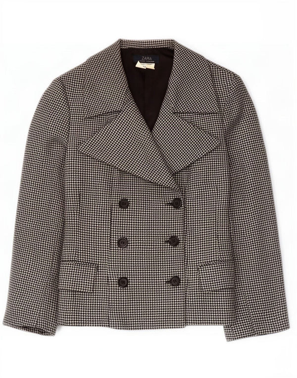 Giacca blazer doppiopetto da donna Zara EU 40 pied de poule medio nero