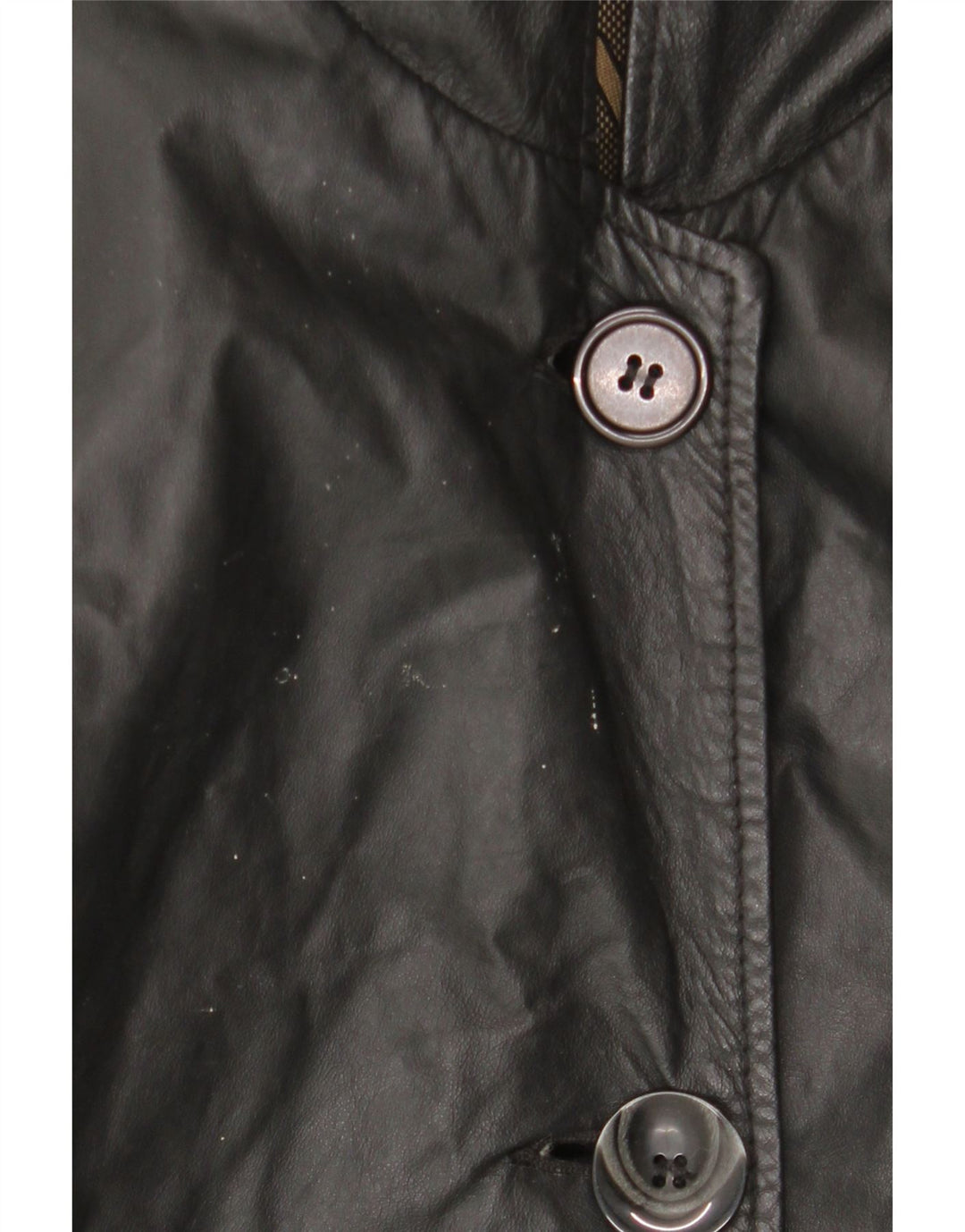 Cappotto in pelle con cappuccio da donna vintage IT 44 in pelle nera media