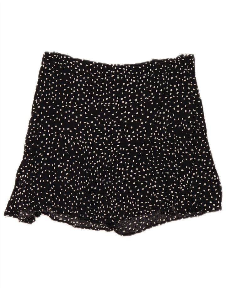 Gonna corta da donna Zara UK 14 viscosa maculata nera media