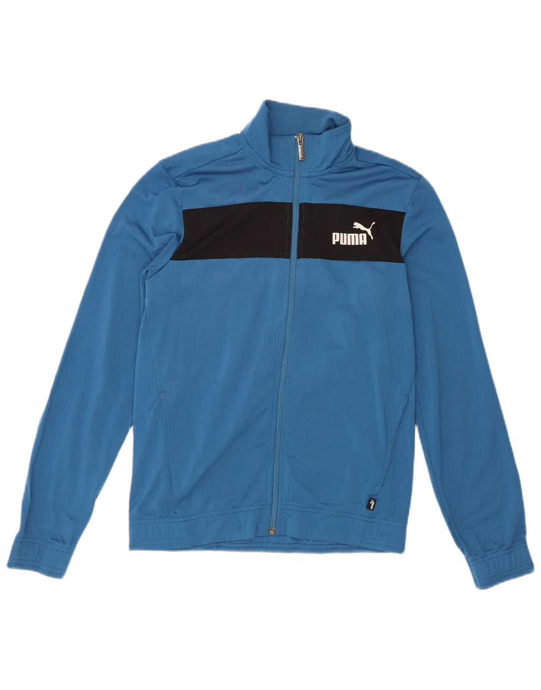 Giacca da tuta da ragazzo Puma 13-14 anni in poliestere color block blu