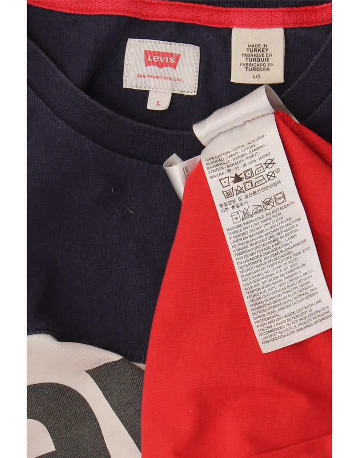 T-shirt grafica da uomo LEVI'S Top grande in cotone color block rosso