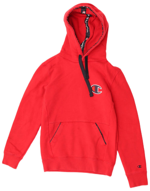 Felpa con cappuccio grafica da donna Champion UK 6 XS rosso cotone
