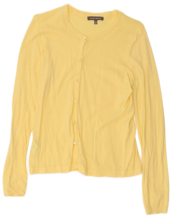 Maglione cardigan da donna Laura Ashley UK 12 Cotone giallo medio