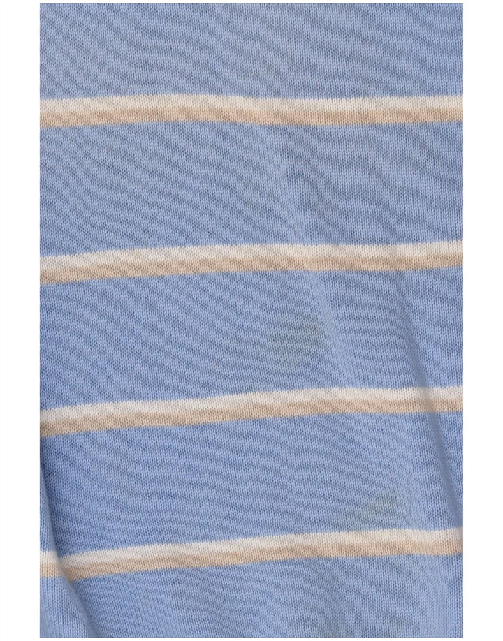 Maglione Kappa da uomo con scollo a V, cotone a righe blu medio