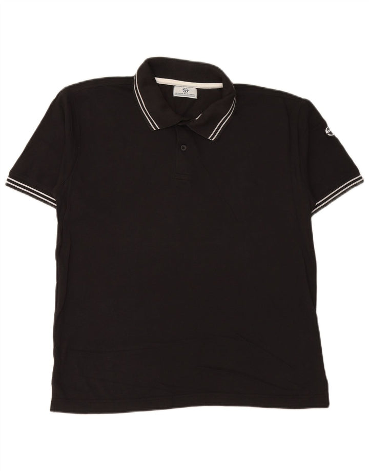 SERGIO TACCHINI Polo Uomo Large Nera in Cotone
