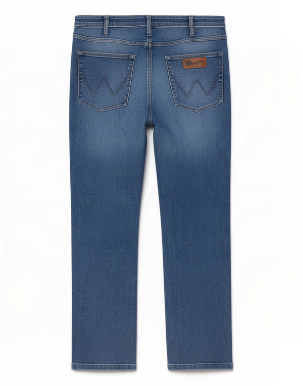 Jeans dritti da uomo Wrangler a vita media, vestibilità regolare, W36 L32, cotone blu