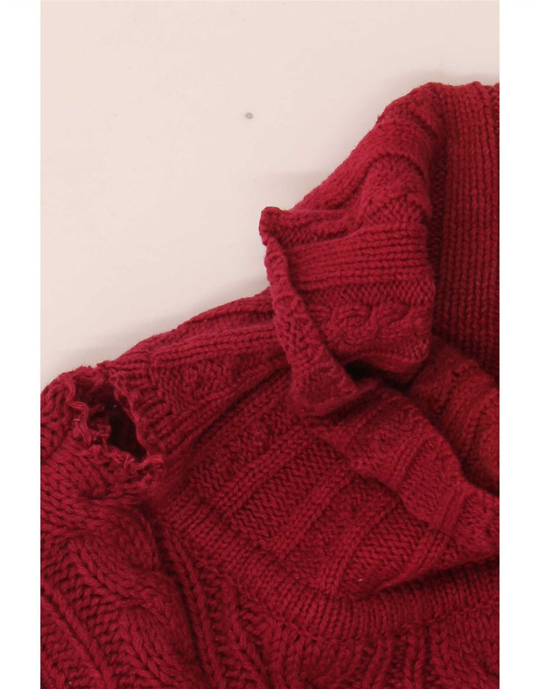 Eddie Bauer Maglione da uomo con collo alto e maglione grande in cotone rosso