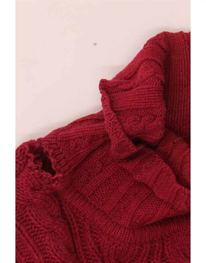 Eddie Bauer Maglione da uomo con collo alto e maglione grande in cotone rosso