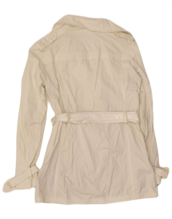 Trench Donna Trussardi Jeans IT 42 Medio Poliestere Bianco Sporco