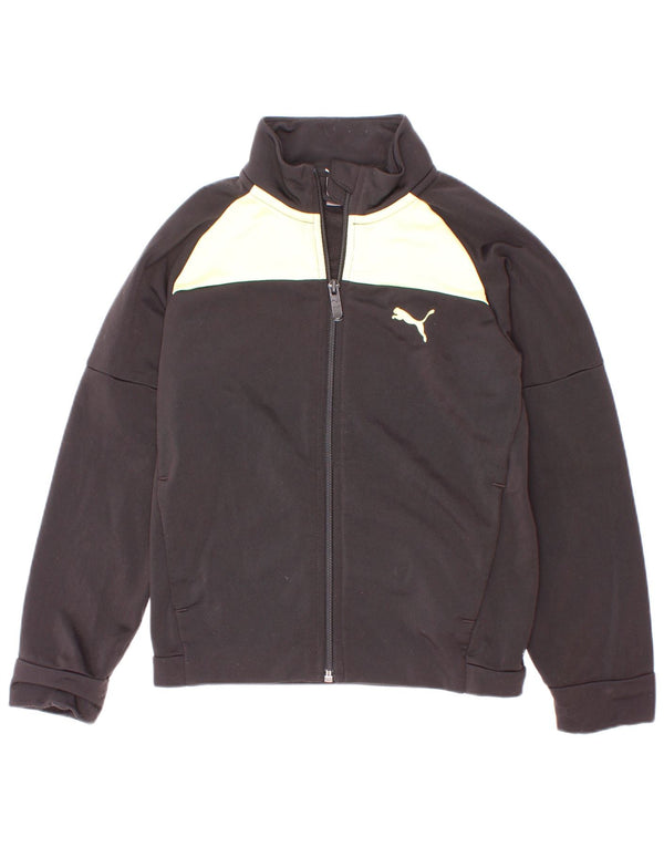 Giacca da tuta da ragazzo Puma 7-8 anni in poliestere color block nero