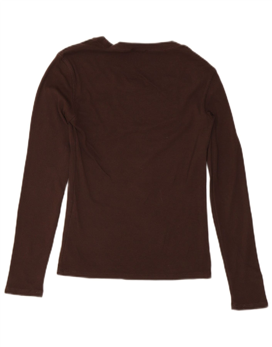 Top Zara da donna a maniche lunghe UK 12 in cotone marrone medio