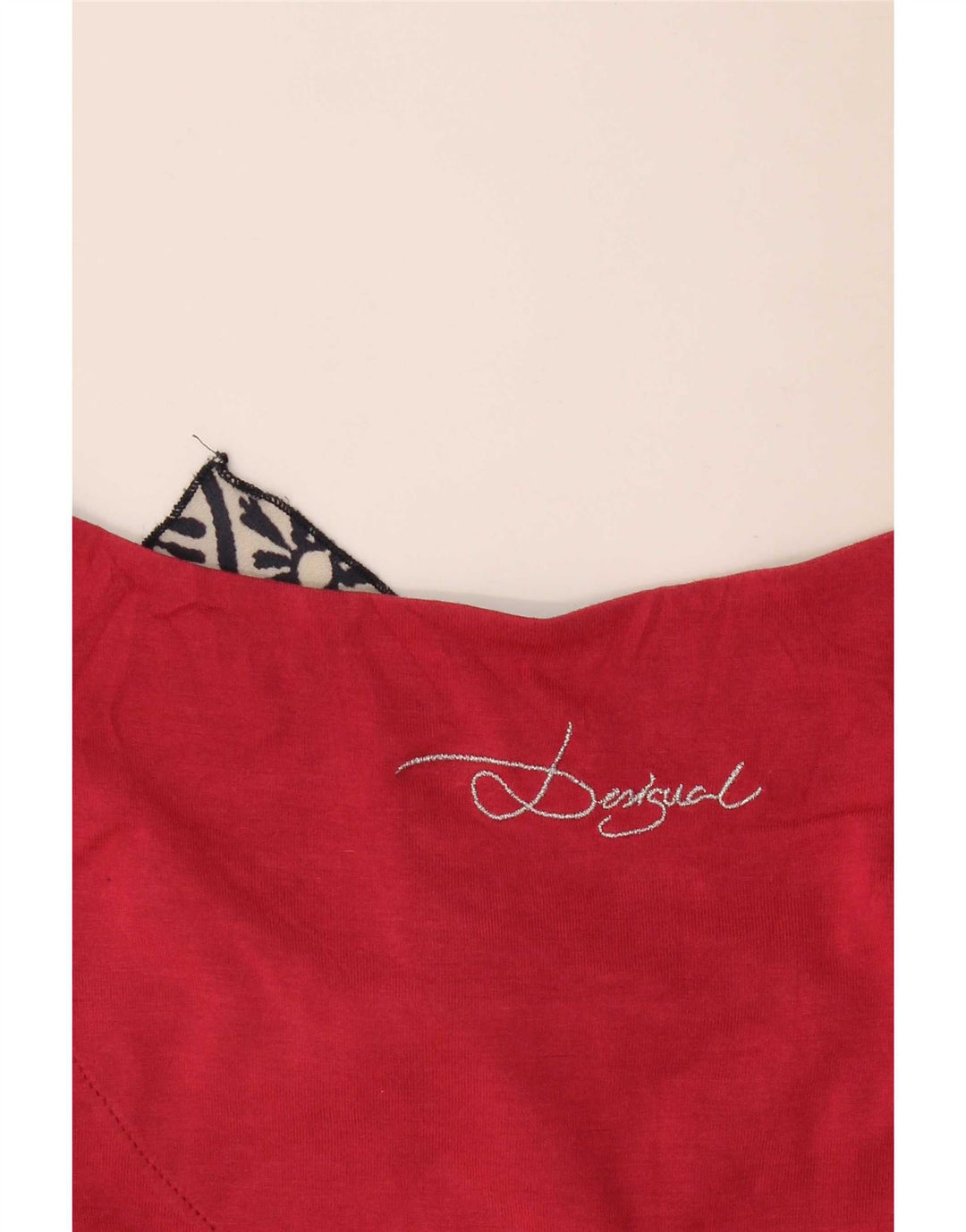 Desigual T-shirt grafica da donna Top UK 16 Large Red Patchwork