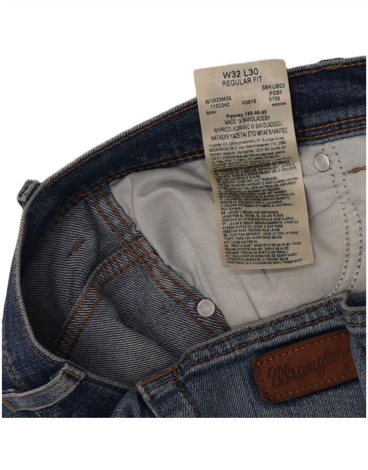 Jeans dritti da uomo Wrangler vestibilità regolare W32 L30 cotone blu