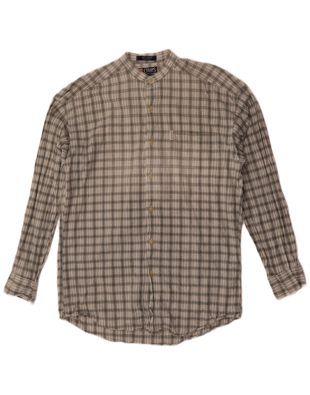 Camicia da uomo Chaps Ralph Lauren in cotone a quadri kaki medio