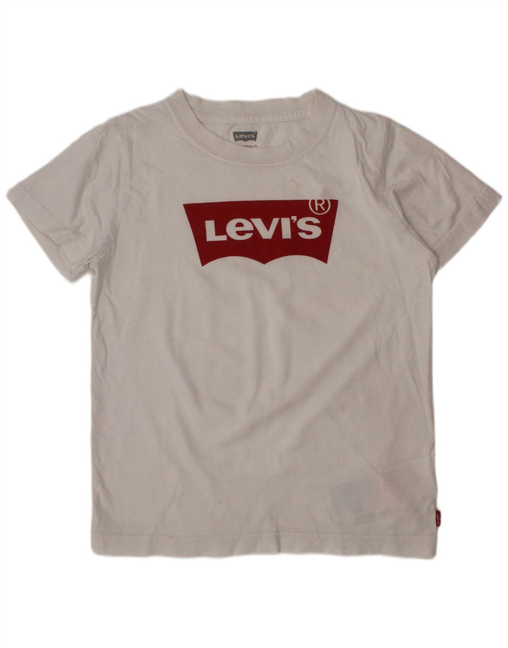 T-shirt grafica per ragazzi LEVI'S 7-8 anni in cotone bianco