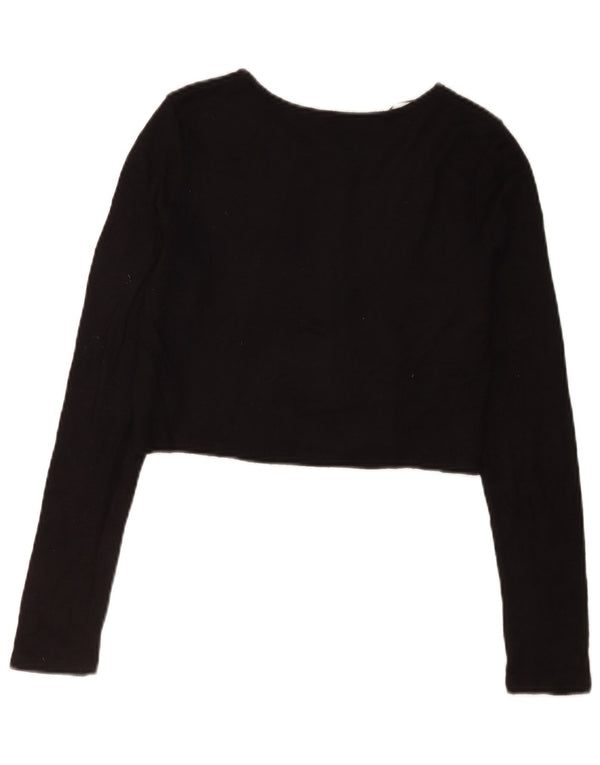 Maglione cardigan corto da donna Zara UK 12 viscosa nera media
