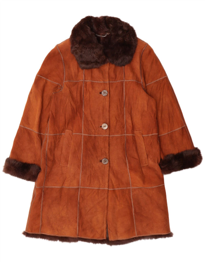 Cappotto in shearling da donna VINTAGE IT 44 Pelle marrone medio
