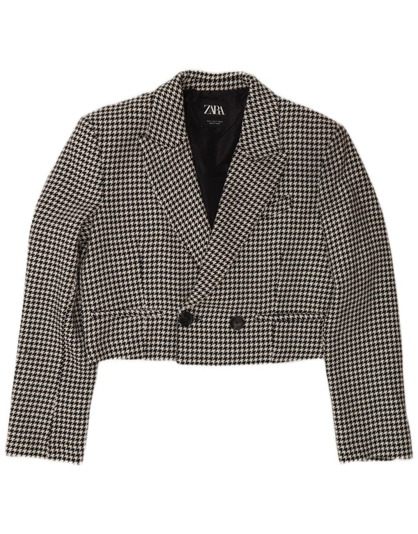 Giacca Bolero oversize da donna Zara UK 10 piccola pied de poule nera