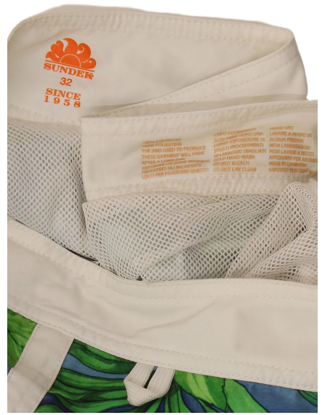 Pantaloncini da bagno da uomo Sundek blu medio poliestere floreale hawaiano