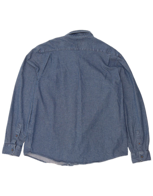Camicia di jeans da uomo Wrangler XL in cotone blu navy