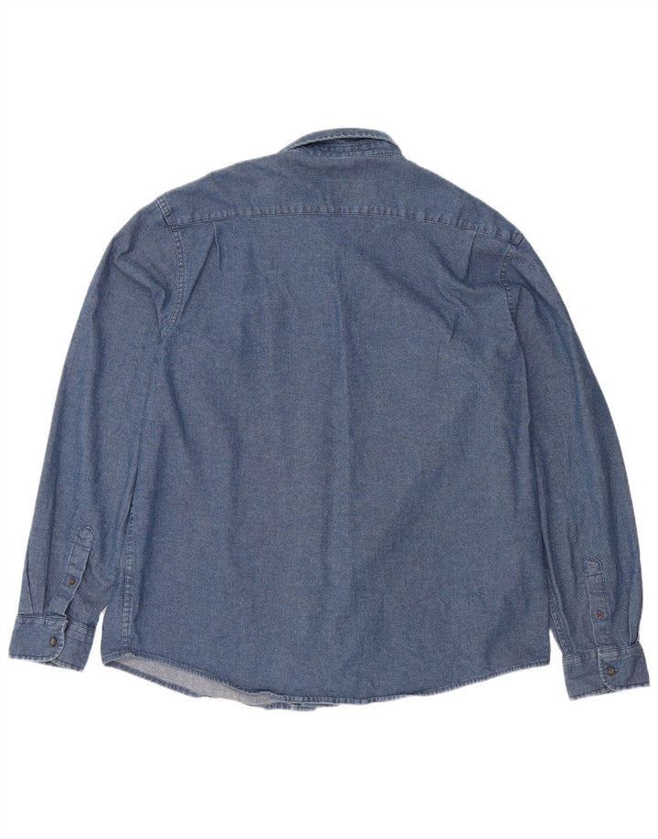 Camicia di jeans da uomo Wrangler XL in cotone blu navy