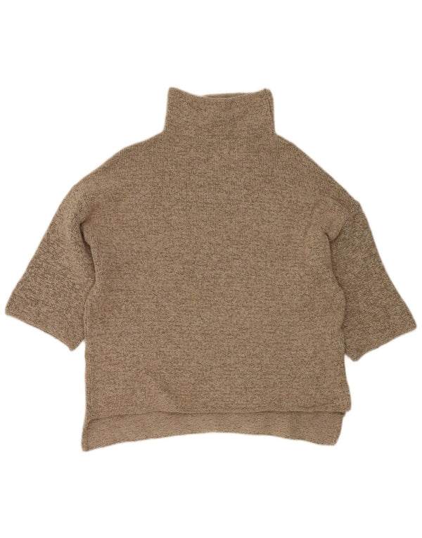 Maglione Zara da donna con collo dolcevita e maniche a 3/4 UK 14 Beige medio
