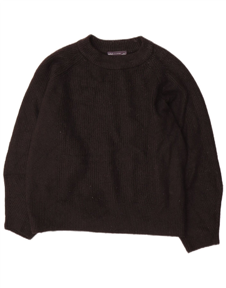 Maglione maglione girocollo oversize da donna Marks & Spencer UK 16 grande nero
