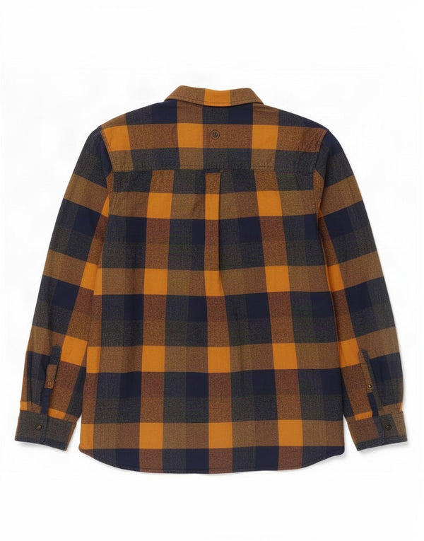 Camicia in flanella da uomo Fat Face XL in cotone a quadri gialli