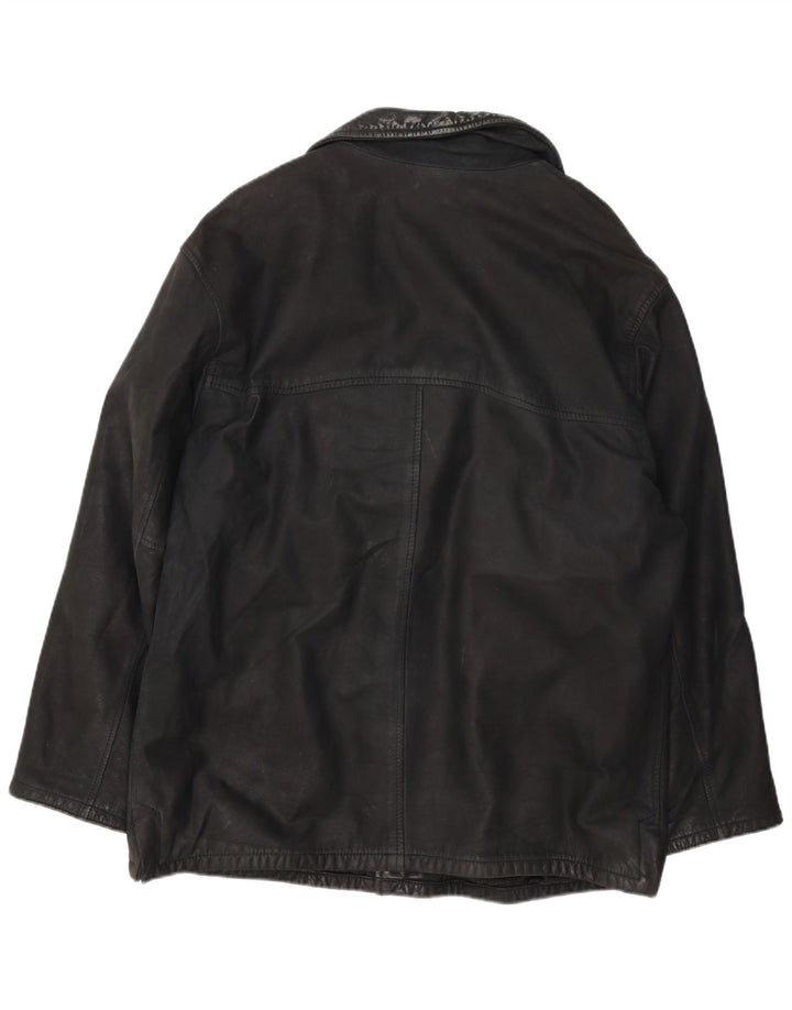 Giacca in pelle vintage da uomo UK 42 XL in pelle nera