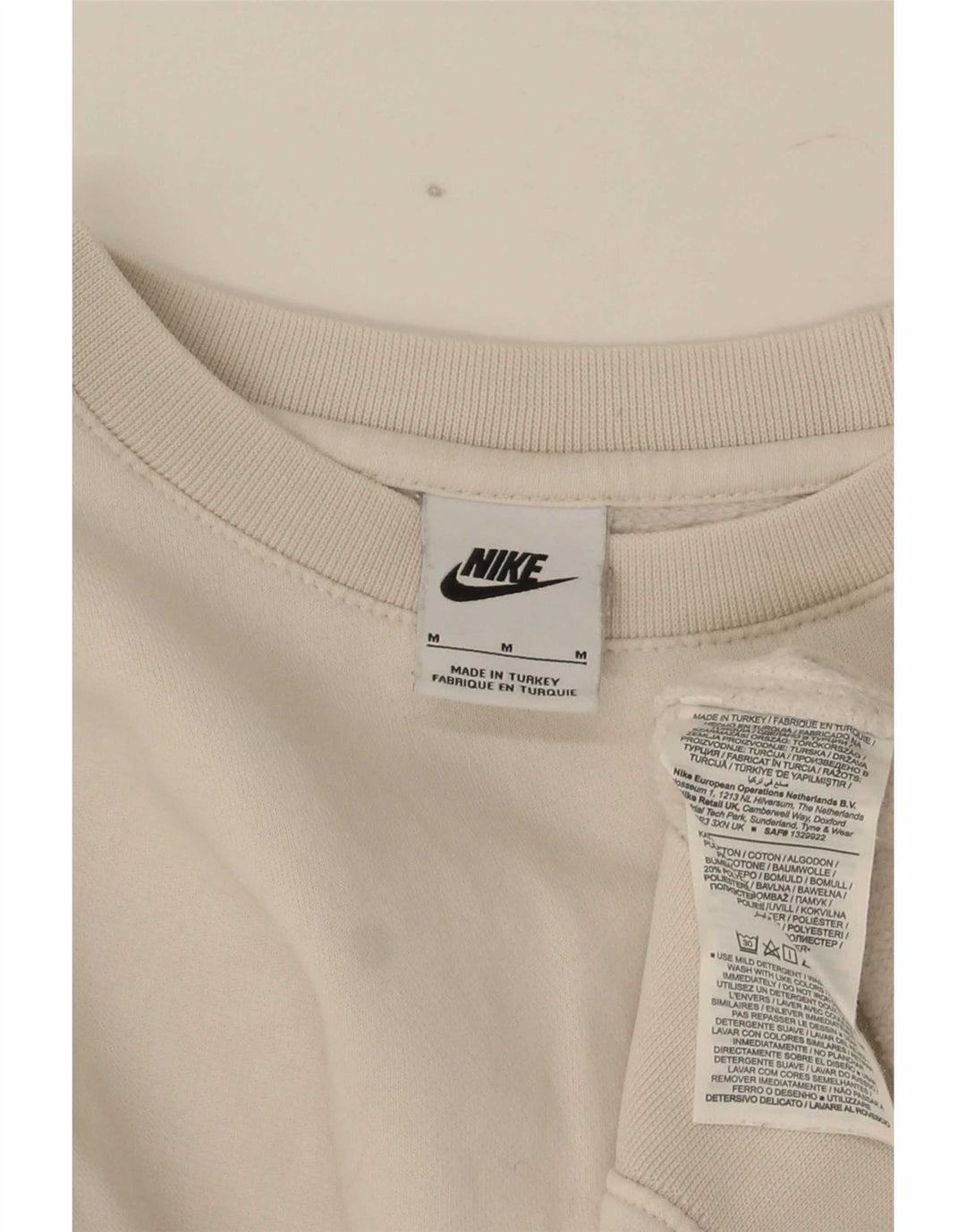Felpa grafica Nike da uomo, maglione, cotone bianco medio