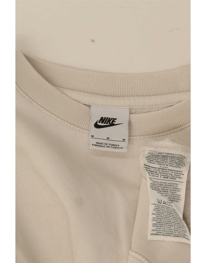 Felpa grafica Nike da uomo, maglione, cotone bianco medio