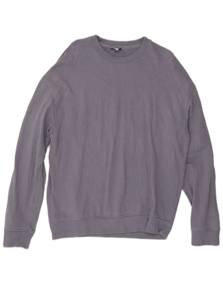 REISS Felpa da uomo Maglione grande in cotone blu