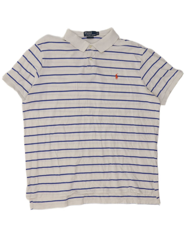 Polo Ralph Lauren da uomo 2XL in cotone a righe bianche