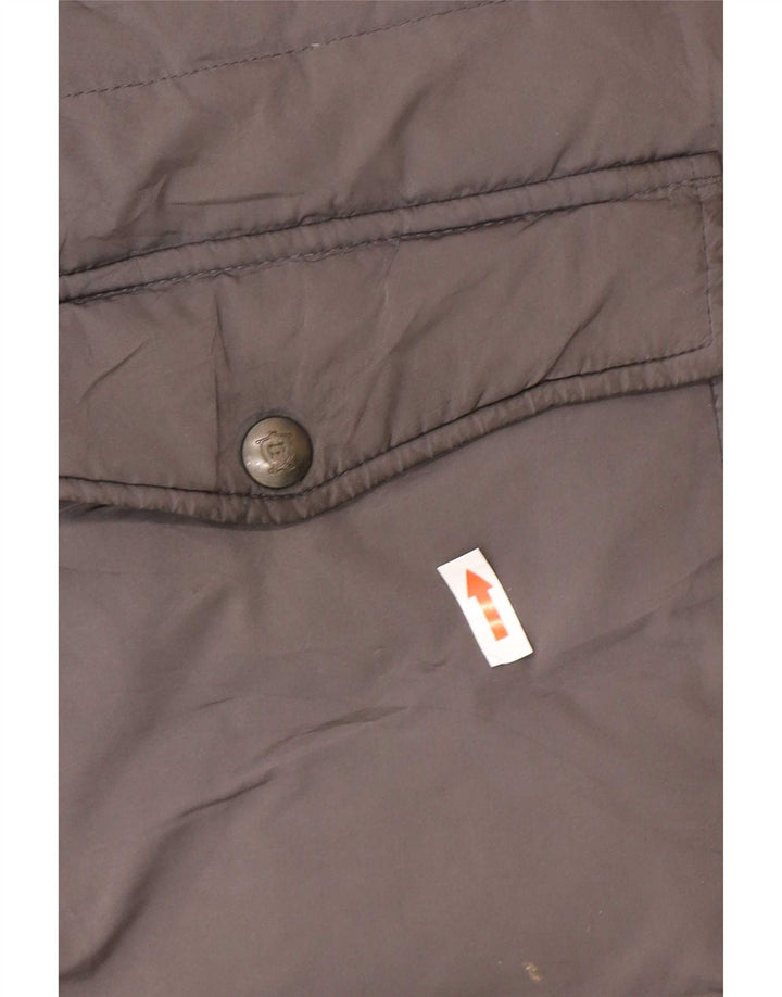 Cappotto imbottito con cappuccio da donna Massimo Dutti UK 40 grande poliestere grigio