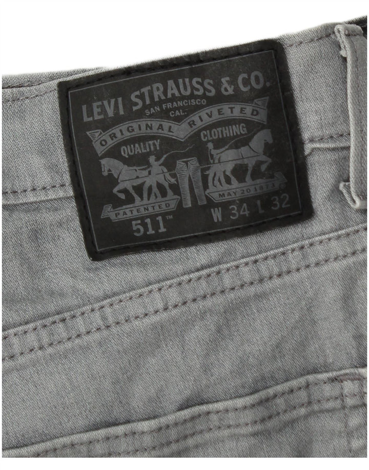Jeans Levi's Uomo 511 Slim W34 L32 Cotone Grigio